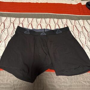 Adidas Men's Black Boxer Briefs with Blue Waistband